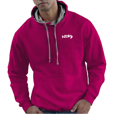 Unisex Hooded sweater - roze/grijs